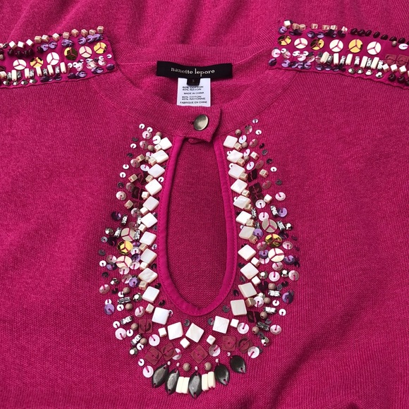 NANETTE LEPORE Embellished Pink Knit Dress - Picture 6 of 7